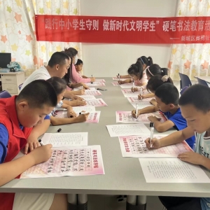南苑社区妇联开展儿童“硬笔书法”  教育活动