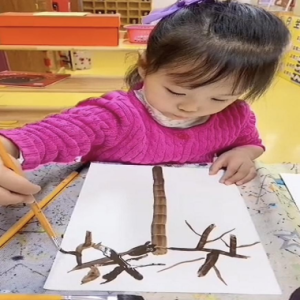 冬日树影 童心妙绘